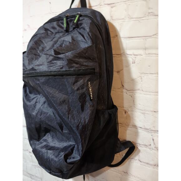Travelon Clean Packable Backpack SILVADUR Treated Gray Heather Nylon NWOT - Picture 4 of 12